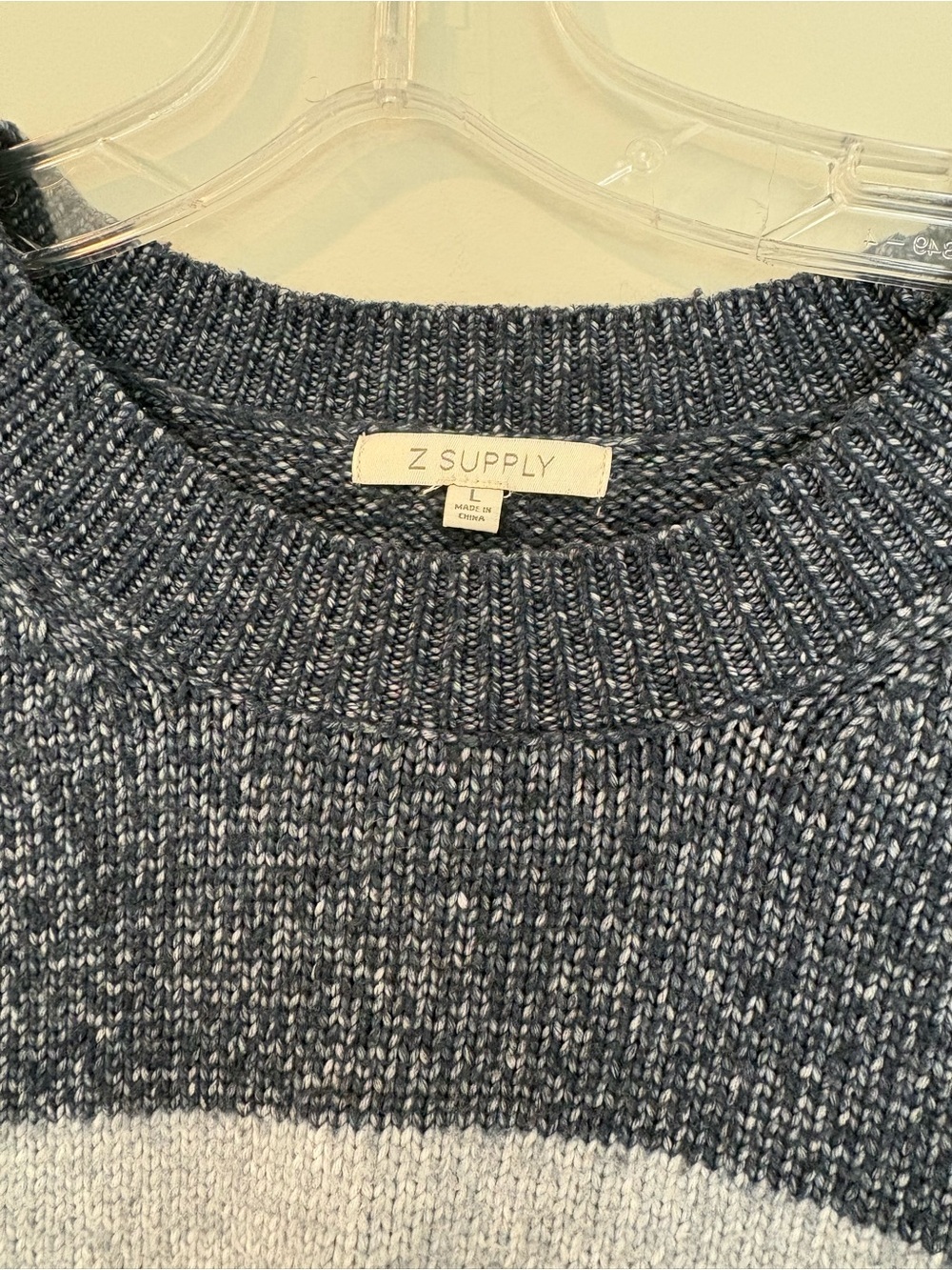 Z Supply Neutral Striped Long Sleeve Crewneck Knit Sweater Medium - Picture 4 of 7